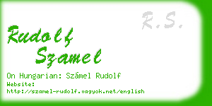 rudolf szamel business card